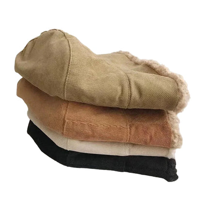 Blaine Winter Corduroy Bucket Hat - Warm Corduroy Hat With Inner Fur Lining For Cold Days