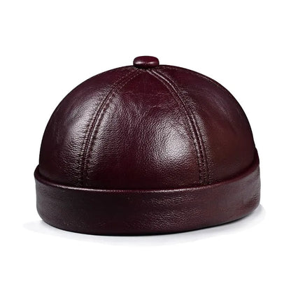 Boston Genuine Leather Docker Cap – Premium Brimless Fisherman Hat