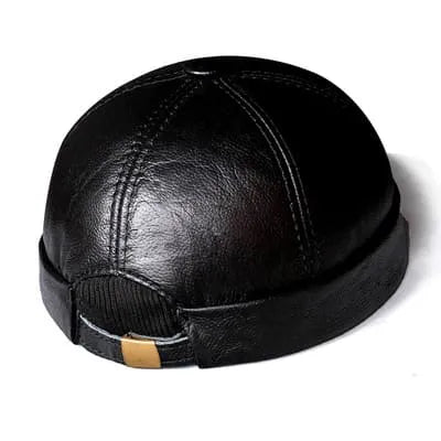 Boston Genuine Leather Docker Cap – Premium Brimless Fisherman Hat