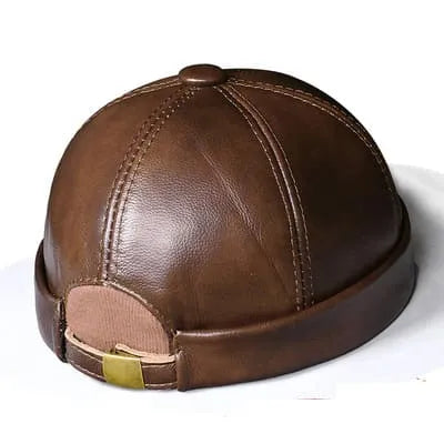 Boston Genuine Leather Docker Cap – Premium Brimless Fisherman Hat
