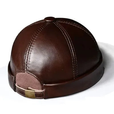 Boston Genuine Leather Docker Cap – Premium Brimless Fisherman Hat