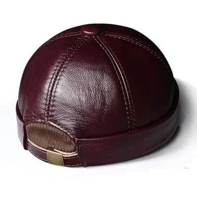 Boston Genuine Leather Docker Cap – Premium Brimless Fisherman Hat