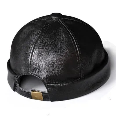 Boston Genuine Leather Docker Cap – Premium Brimless Fisherman Hat