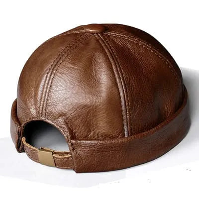Boston Genuine Leather Docker Cap – Premium Brimless Fisherman Hat