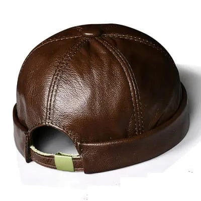 Boston Genuine Leather Docker Cap – Premium Brimless Fisherman Hat