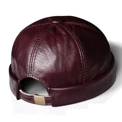 Boston Genuine Leather Docker Cap – Premium Brimless Fisherman Hat