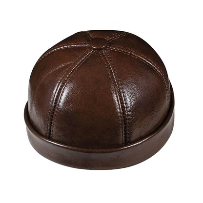 Boston Genuine Leather Docker Cap – Premium Brimless Fisherman Hat