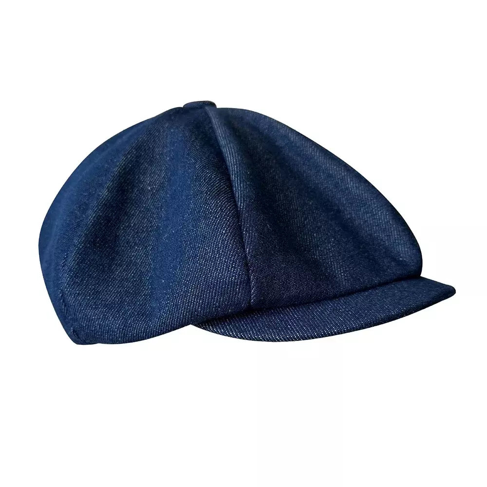 Bourget Vintage Blue Newsboy Cap - Timeless Blue Cap For Versatile Casual Daily Style