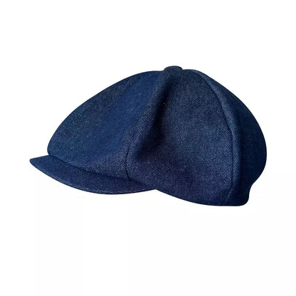 Bourget Vintage Blue Newsboy Cap - Timeless Blue Cap For Versatile Casual Daily Style