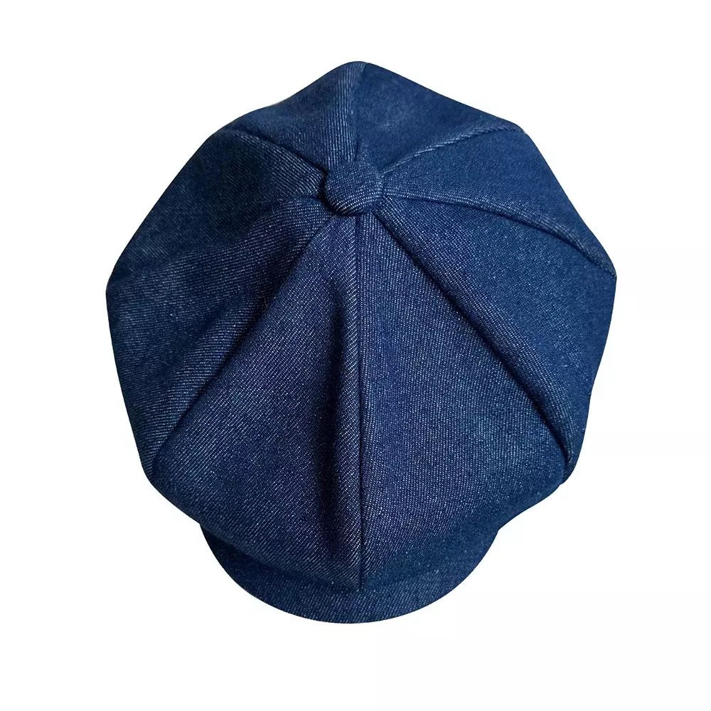 Bourget Vintage Blue Newsboy Cap - Timeless Blue Cap For Versatile Casual Daily Style