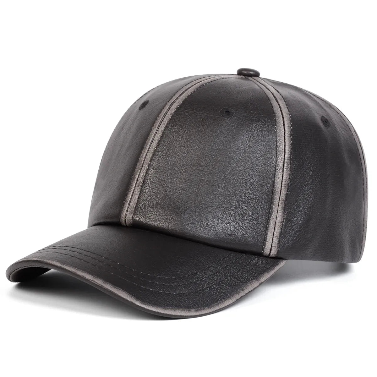 Bradley Retro Leather Baseball Cap - Timeless Vegan Leather Cap With Classic Silhouette