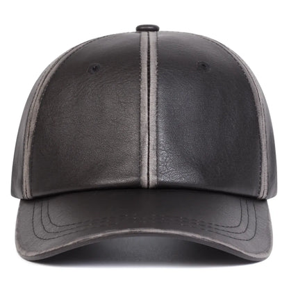 Bradley Retro Leather Baseball Cap - Timeless Vegan Leather Cap With Classic Silhouette