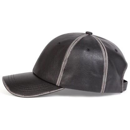 Bradley Retro Leather Baseball Cap - Timeless Vegan Leather Cap With Classic Silhouette