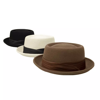 Bremen Wool Porkpie Hat - Timeless Wool Porkpie Hat for Smart Casual Style Refined Look