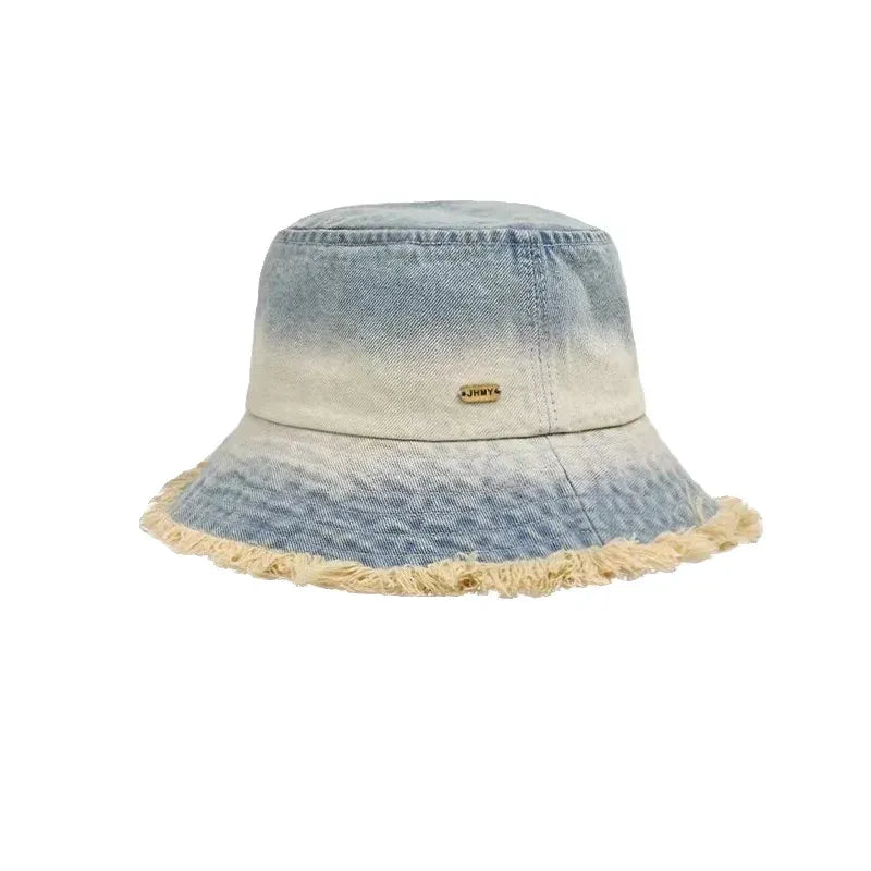 Brookland Faded Denim Bucket Hat - Casual Denim Accessory