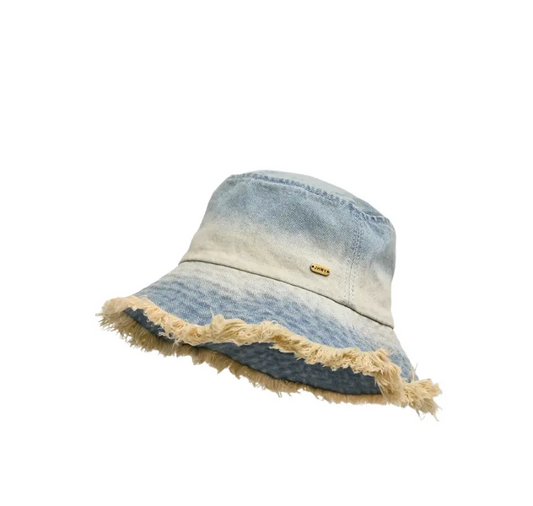 Brookland Faded Denim Bucket Hat - Casual Denim Accessory