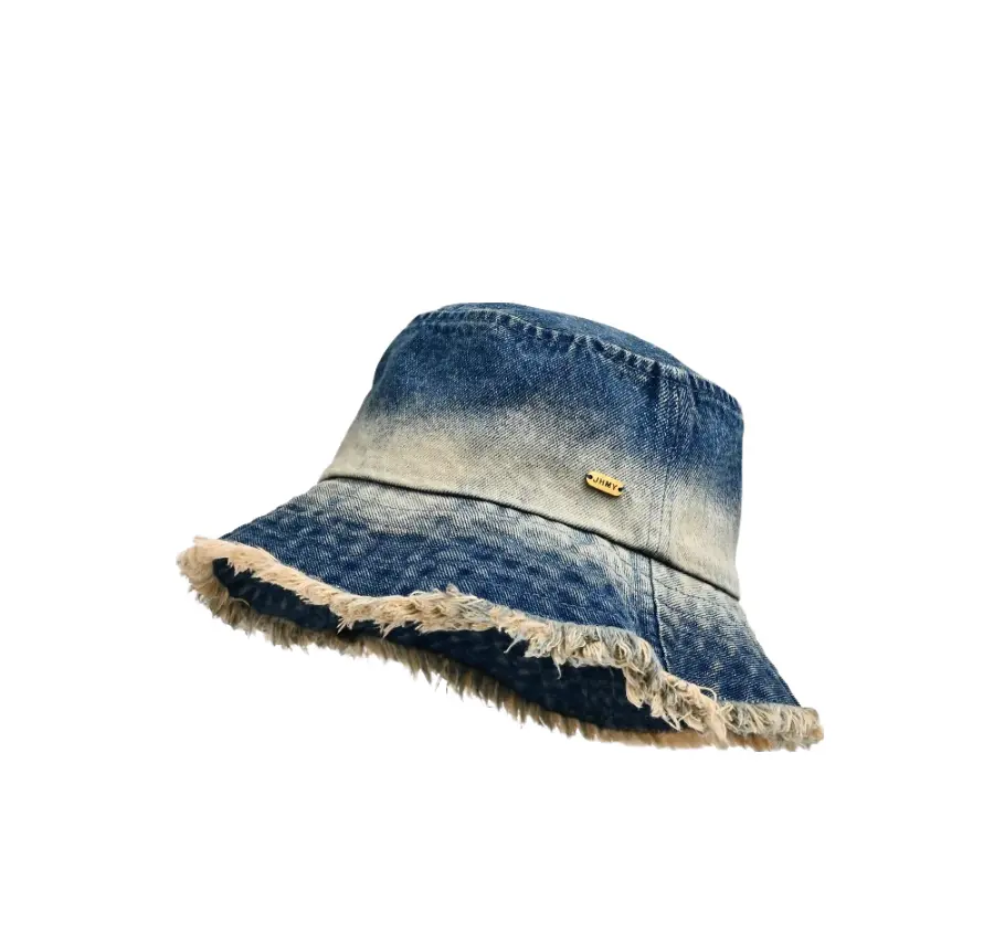 Brookland Faded Denim Bucket Hat - Casual Denim Accessory