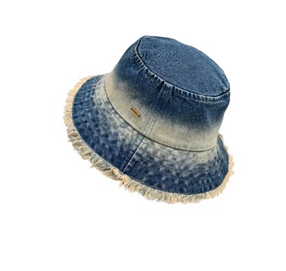 Brookland Faded Denim Bucket Hat - Casual Denim Accessory