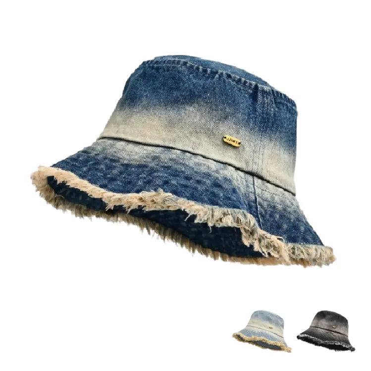 Brookland Faded Denim Bucket Hat - Casual Denim Accessory