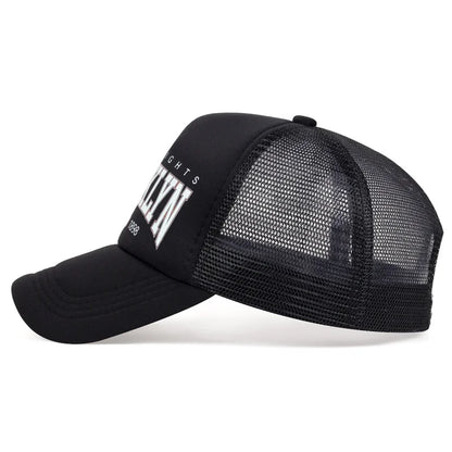 Brooklyn Black Trucker Cap - Casual Urban Style With Brooklyn Flair For Daily Use