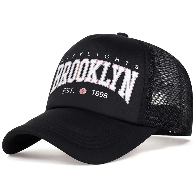 Brooklyn Black Trucker Cap - Casual Urban Style With Brooklyn Flair For Daily Use