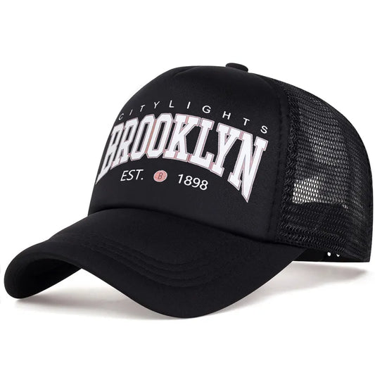 Brooklyn Black Trucker Cap - Casual Urban Style With Brooklyn Flair For Daily Use