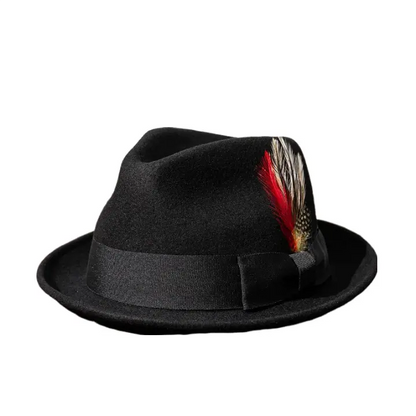 Brunner Feather Wool Fedora Hat - Classic Wool Fedora With Feather Accent For Casual Style