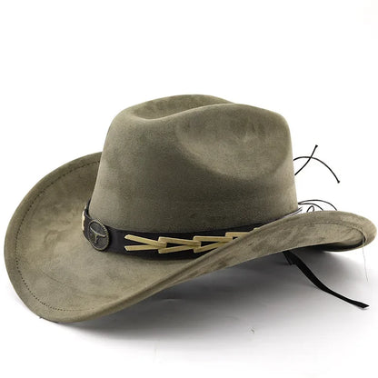 Bullhead Suede Cowboy Hat – Vegan Western Style Adjustable Hat