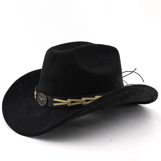 Bullhead Suede Cowboy Hat – Vegan Western Style Adjustable Hat