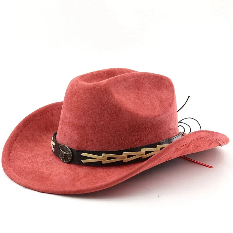 Bullhead Suede Cowboy Hat – Vegan Western Style Adjustable Hat