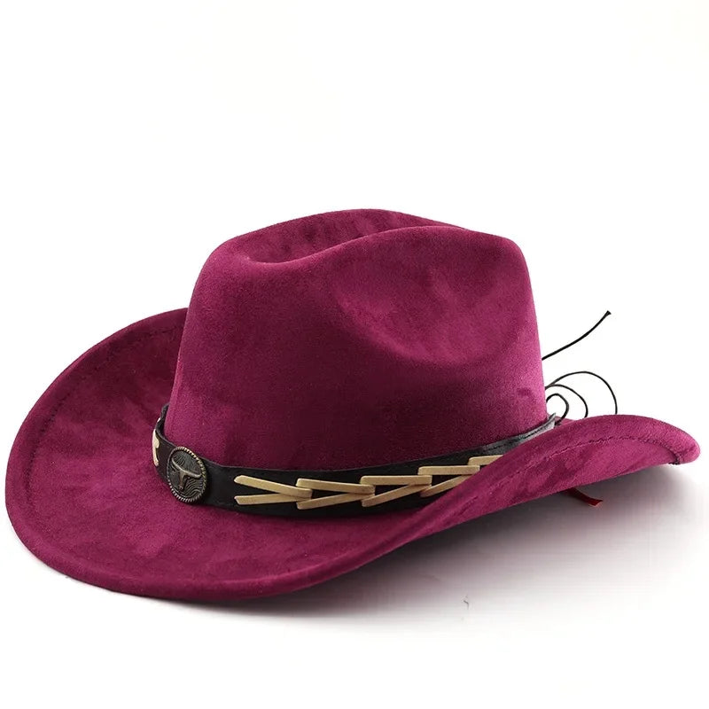 Bullhead Suede Cowboy Hat – Vegan Western Style Adjustable Hat
