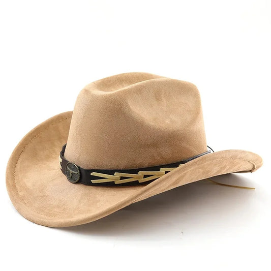 Bullhead Suede Cowboy Hat – Vegan Western Style Adjustable Hat