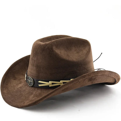Bullhead Suede Cowboy Hat – Vegan Western Style Adjustable Hat
