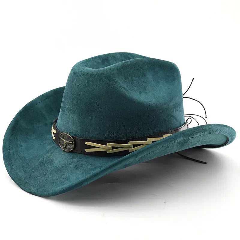 Bullhead Suede Cowboy Hat – Vegan Western Style Adjustable Hat