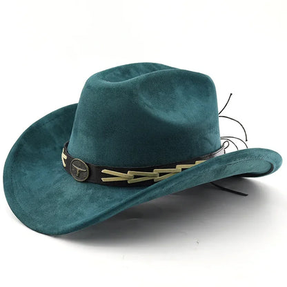 Bullhead Suede Cowboy Hat – Vegan Western Style Adjustable Hat
