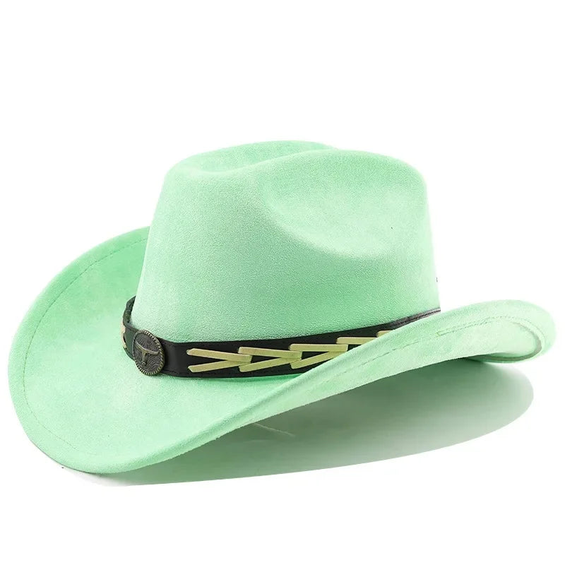 Bullhead Suede Cowboy Hat – Vegan Western Style Adjustable Hat
