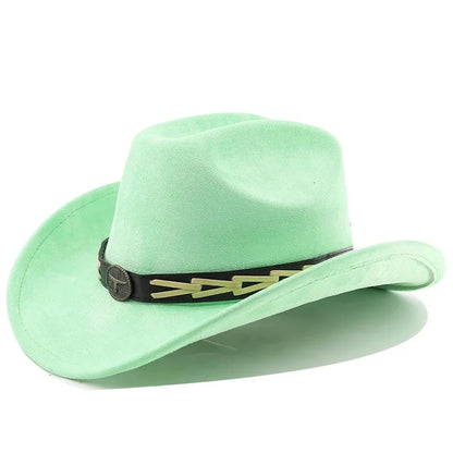 Bullhead Suede Cowboy Hat – Vegan Western Style Adjustable Hat