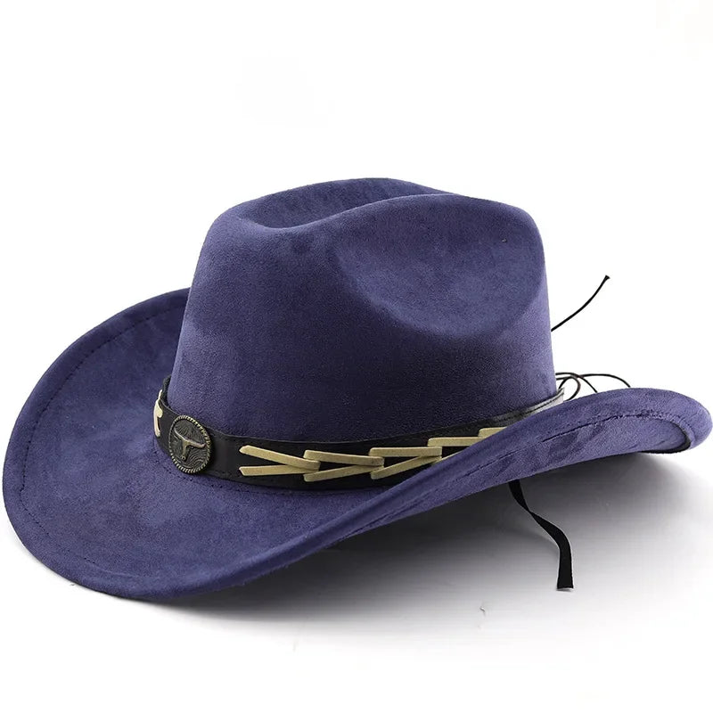 Bullhead Suede Cowboy Hat – Vegan Western Style Adjustable Hat