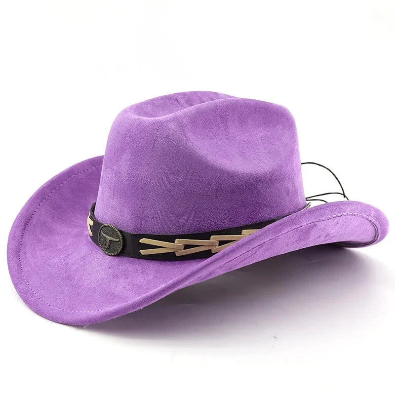 Bullhead Suede Cowboy Hat – Vegan Western Style Adjustable Hat