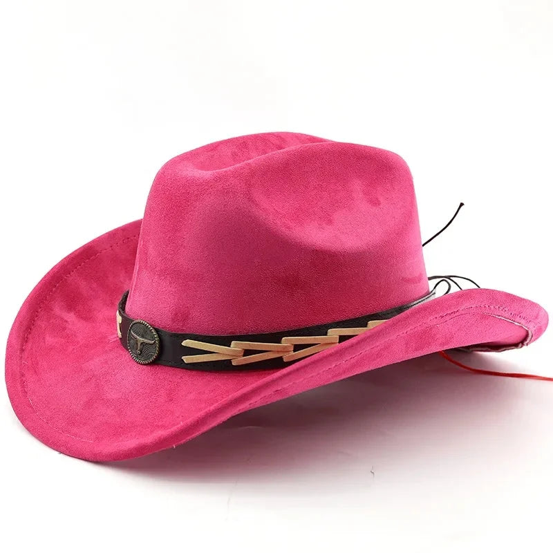 Bullhead Suede Cowboy Hat – Vegan Western Style Adjustable Hat