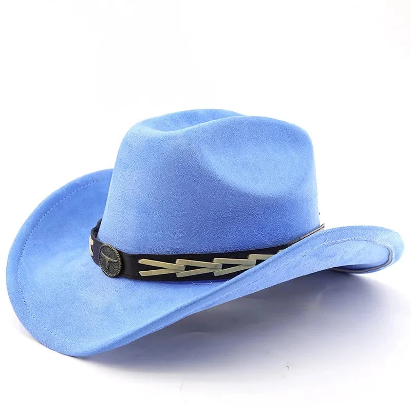 Bullhead Suede Cowboy Hat – Vegan Western Style Adjustable Hat