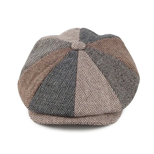 Burbage Herringbone Newsboy Cap - Classic Herringbone Newsboy Cap For Smart Casual Style