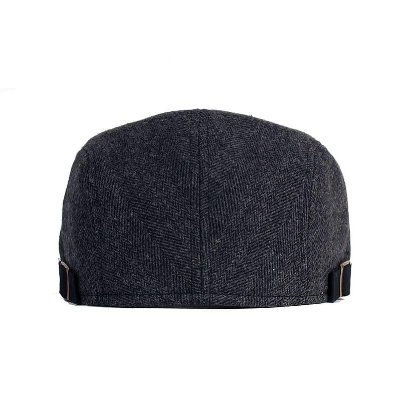 Cambridge Herringbone Wool Flat Cap – Classic Adjustable Gatsby Cap