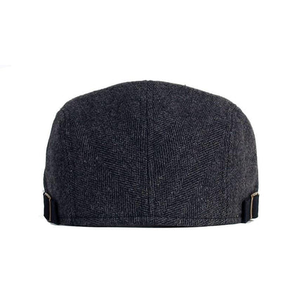 Cambridge Herringbone Wool Flat Cap – Classic Adjustable Gatsby Cap
