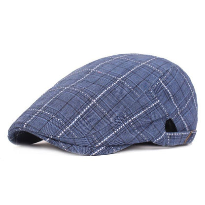 Campbell Plaid Cotton Flat Cap - Classic Plaid Styling For Casual Smart Versatility
