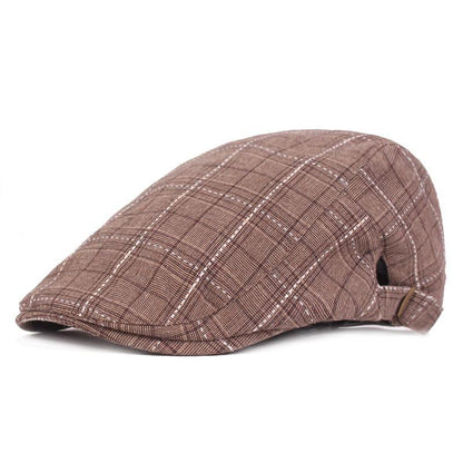 Campbell Plaid Cotton Flat Cap - Classic Plaid Styling For Casual Smart Versatility