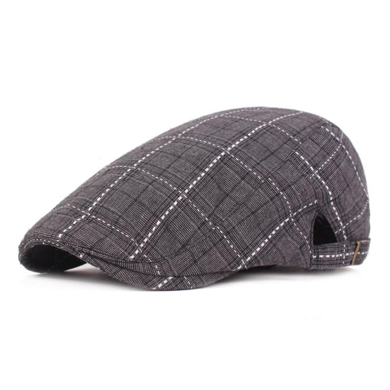 Campbell Plaid Cotton Flat Cap - Classic Plaid Styling For Casual Smart Versatility