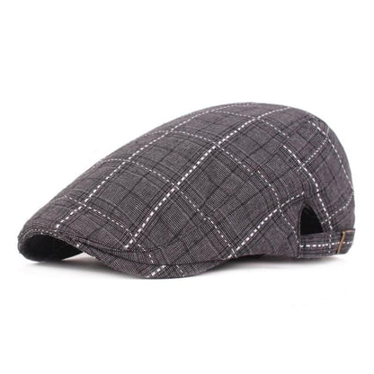 Campbell Plaid Cotton Flat Cap - Classic Plaid Styling For Casual Smart Versatility