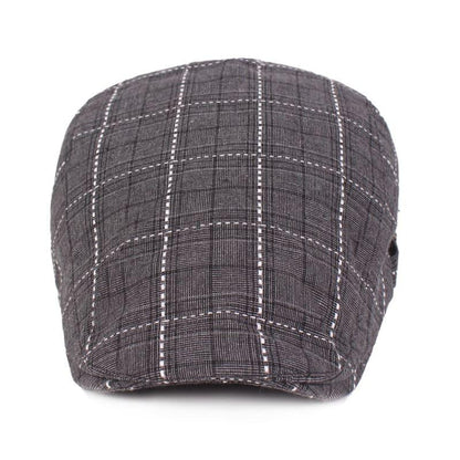 Campbell Plaid Cotton Flat Cap - Classic Plaid Styling For Casual Smart Versatility