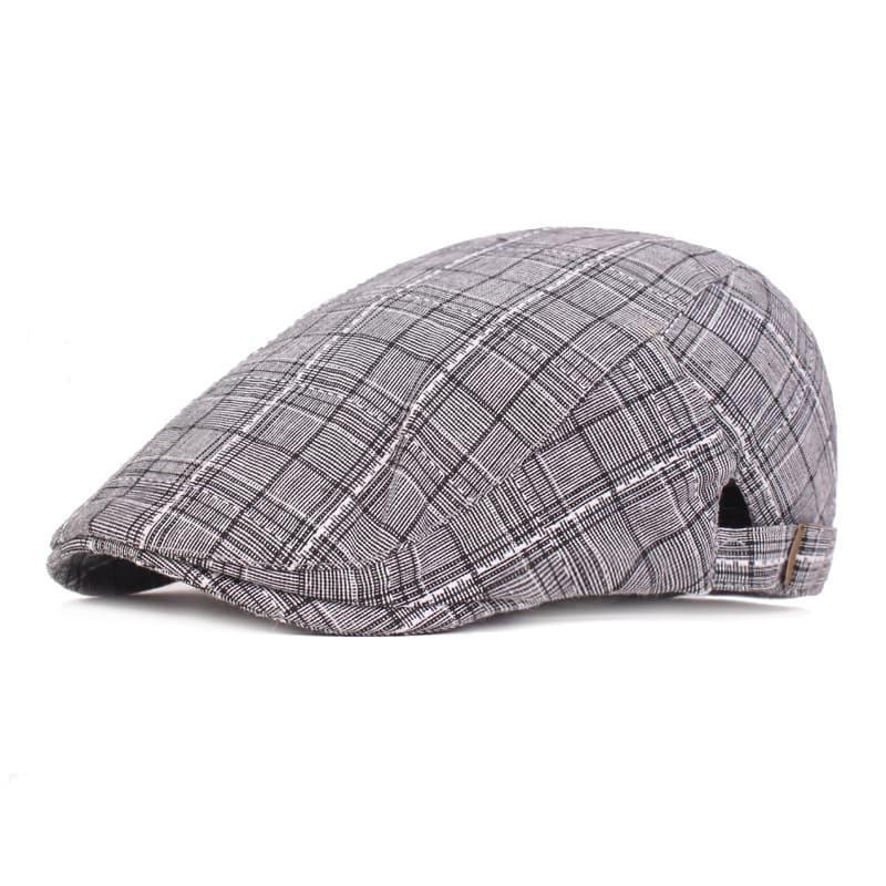 Campbell Plaid Cotton Flat Cap - Classic Plaid Styling For Casual Smart Versatility